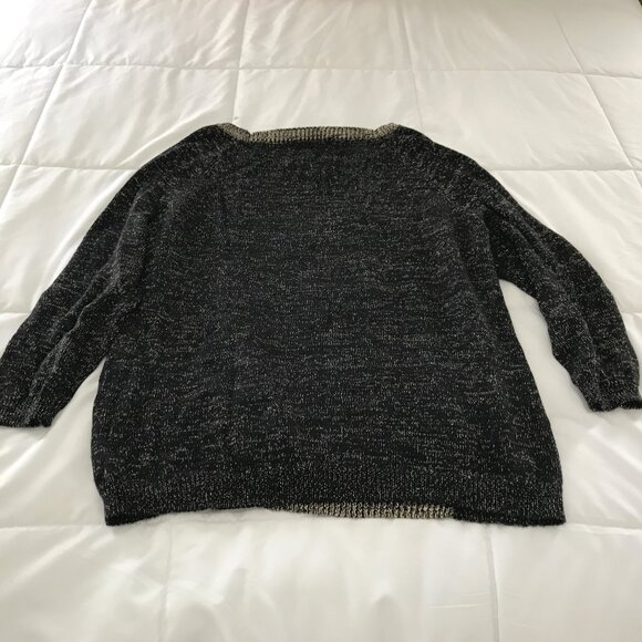 Kenneth Cole Sweater Black Gold Metallic M - Picture 10 of 11